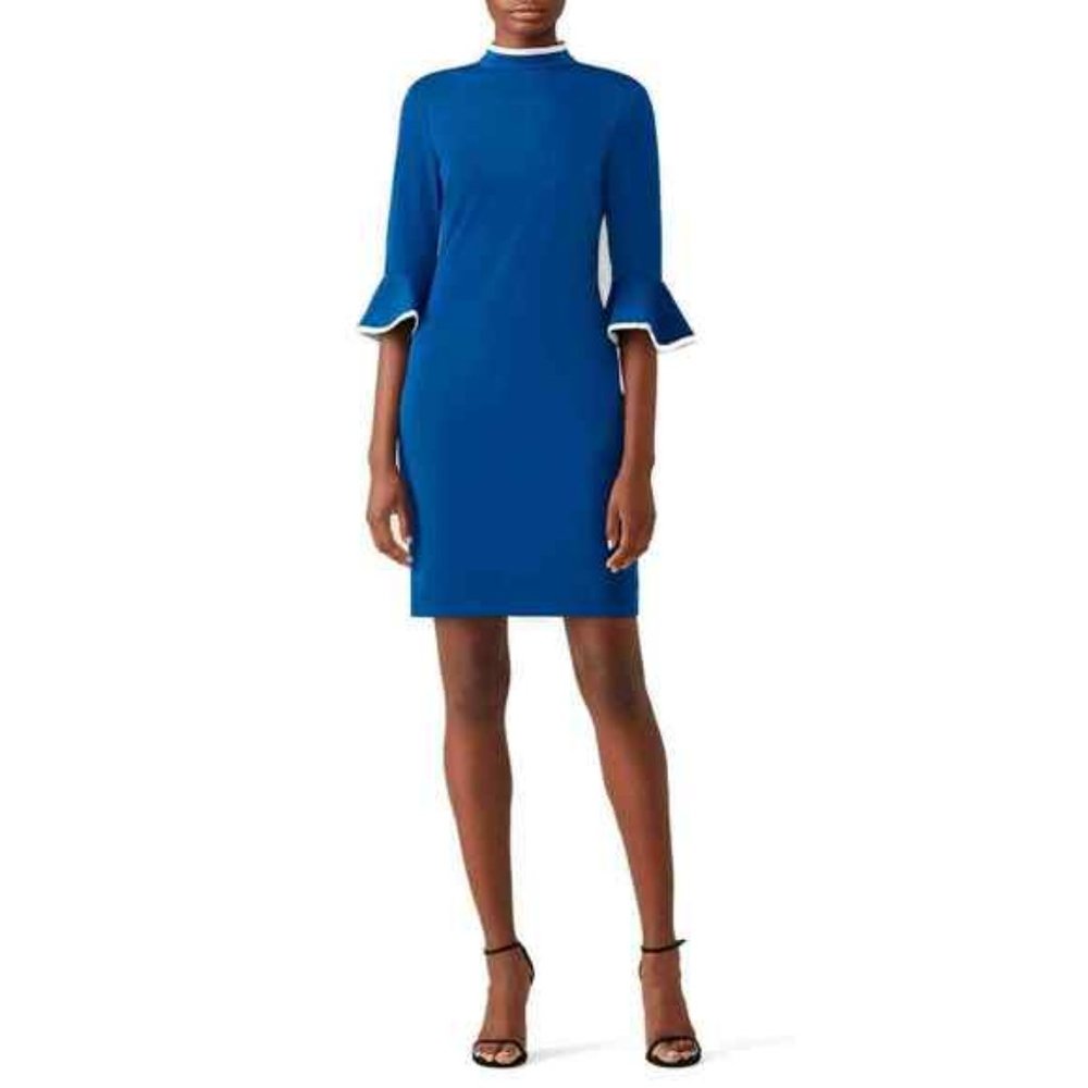 Alexia Admor Tipped Mock Neck Dress Size L